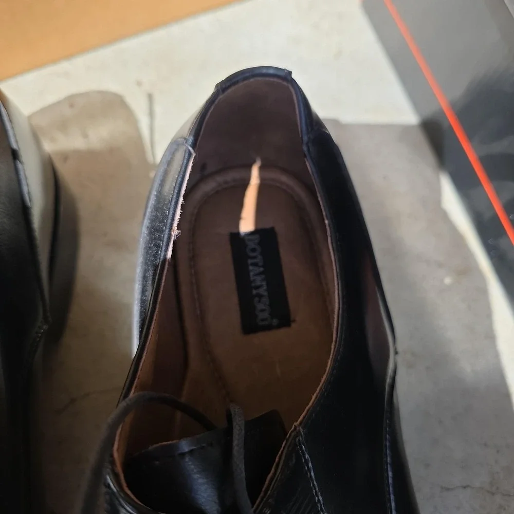 Botany 500 Shoes Mens Size 13‎ Black Leather Derby Lace Up Square Toe 48886-02